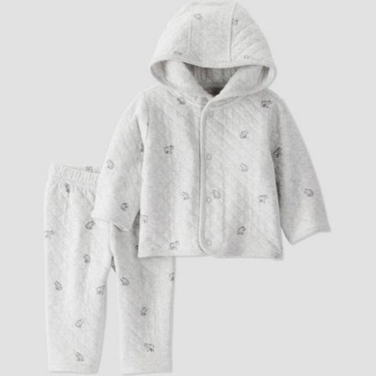 Little Planet Organic 2pc Quilted Hooded Set 9M boys