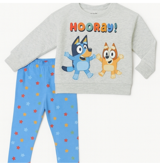 Bluey Hooray Pajama Set girl 2T