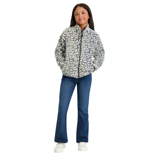 Pacifictrail Gray Leopard Fleece Jacket girl 
L