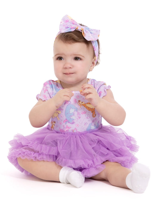Disney Set Winnie the Pooh Baby Girls Tutu Dress with Headband,  18M