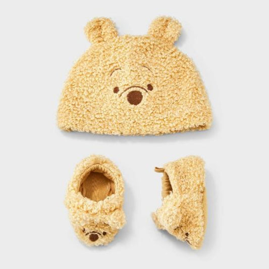Cloud Island Winnie the Pooh Baby Hat and Booties Set 0-3M boys