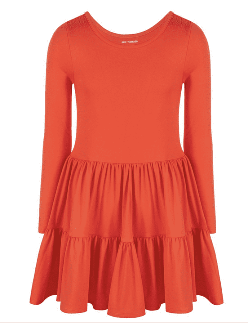 Epic Threads Orange Tiered Dress girl 
S