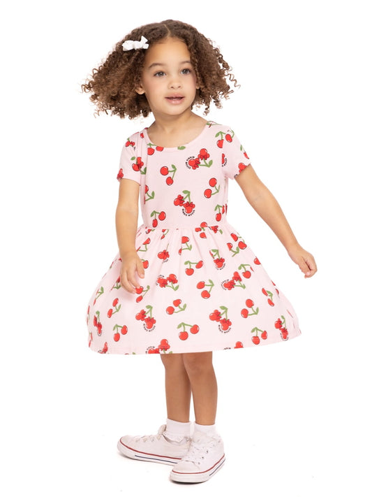 Disney Minnie Pink Cherry Print Girls' Dress 5T