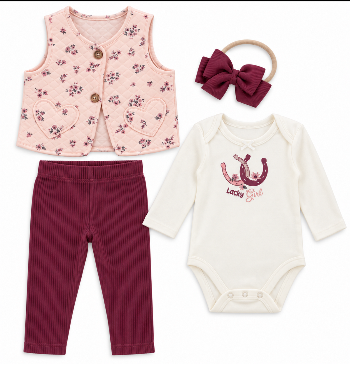 Ivy Hill  baby girl Floral Outfit Set 3pc
3-6M