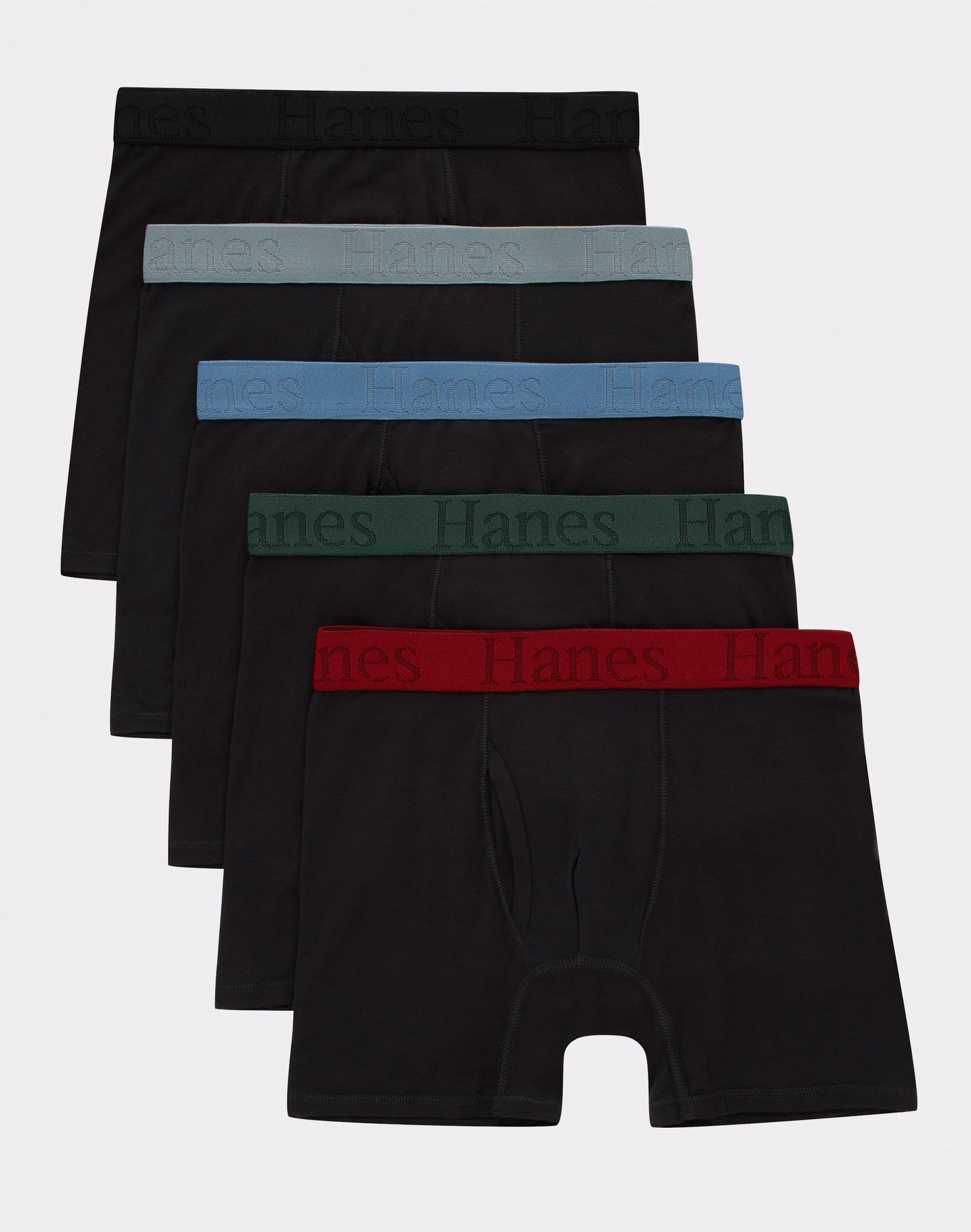 Hanes Boys' SuperSoft Boxer Briefs Black, Large, Pack of 5
