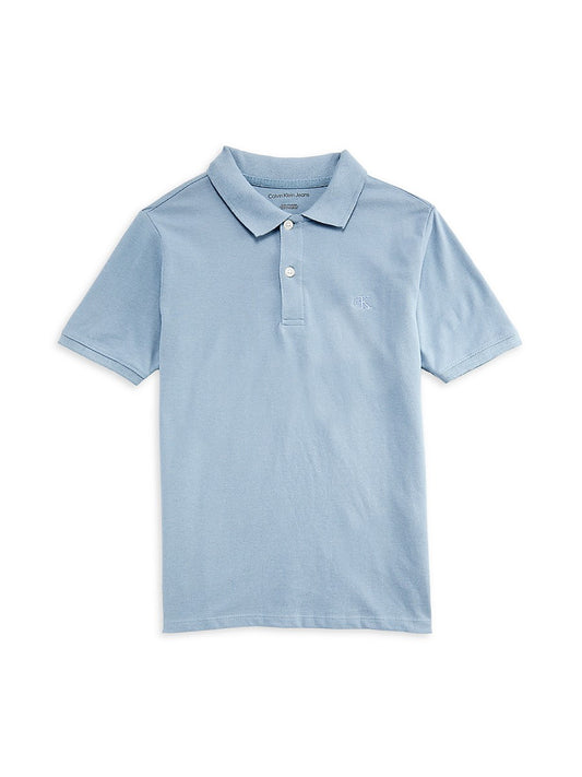 Calvin Klein Big Boys Solid Polo Shirt - Faded Denim