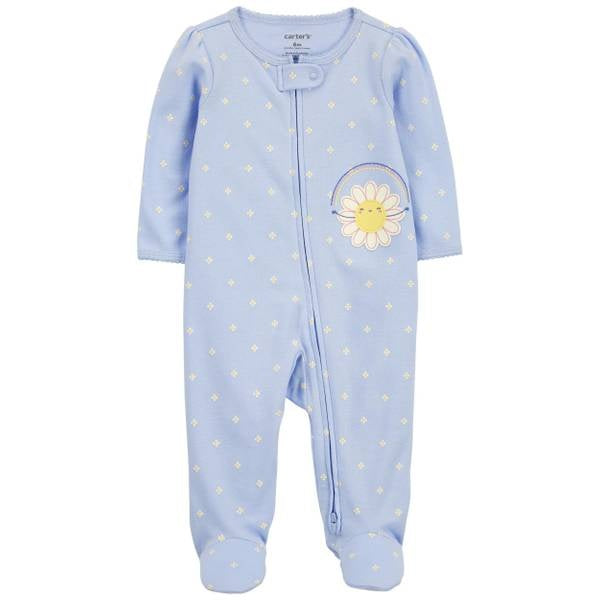 Carter's Baby Polka Dot 2 Way Zip Cotton Sleep and Play Pajamas - Blue
