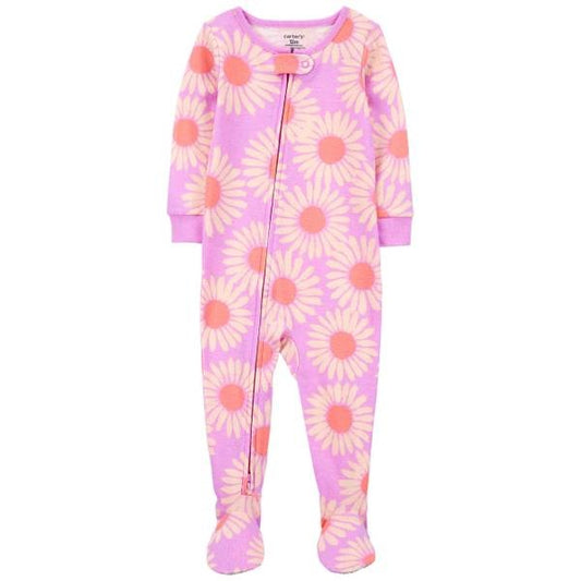 Carter's Flowery Pink Footie Pajama, 100% Cotton,  Girl 24 Months