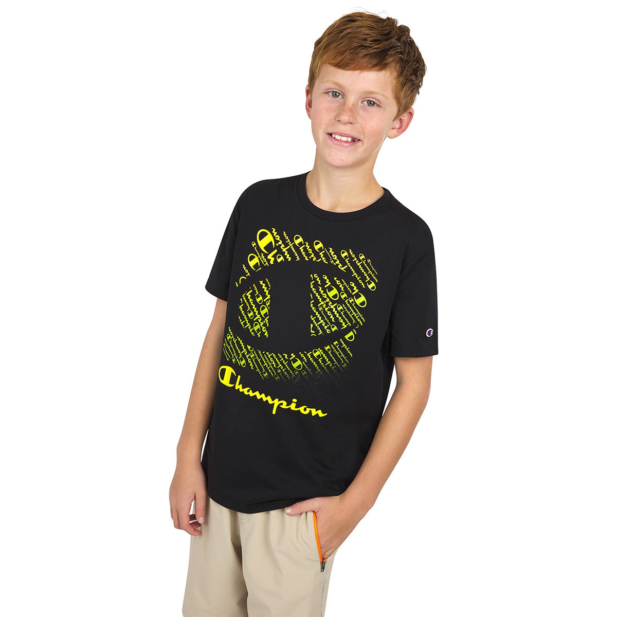 Champion Boys Graphic Tee Black, Size L
