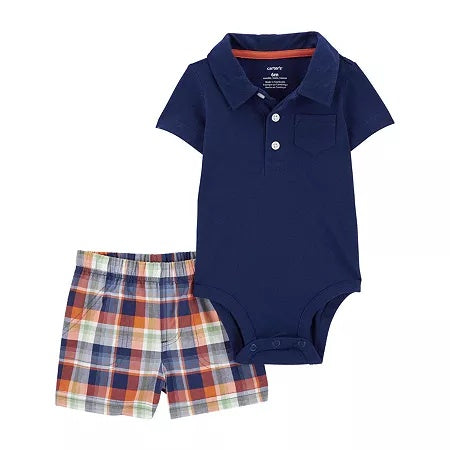Carter's Baby Boys 2 Piece Bodysuit and Shorts Set, 3M
