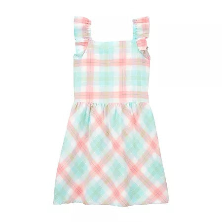 Carter's Big Girls Plaid Flutter Dress - Multi