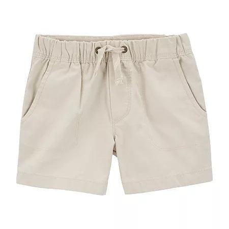 Carter's Toddler Pull on Canvas Shorts - Cream - Boy