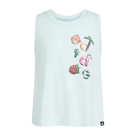 Adidas Girls Green Athletic Tank Top Size L