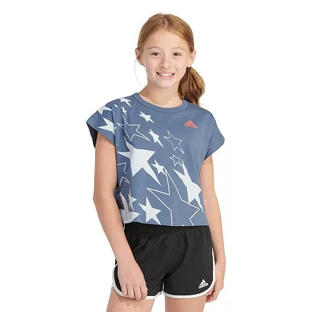 Adidas Kids Sleevless Box Top(Big Kid) Girl's T Shirt Lt Navy : LG (14-16 Big Kids), Cotton