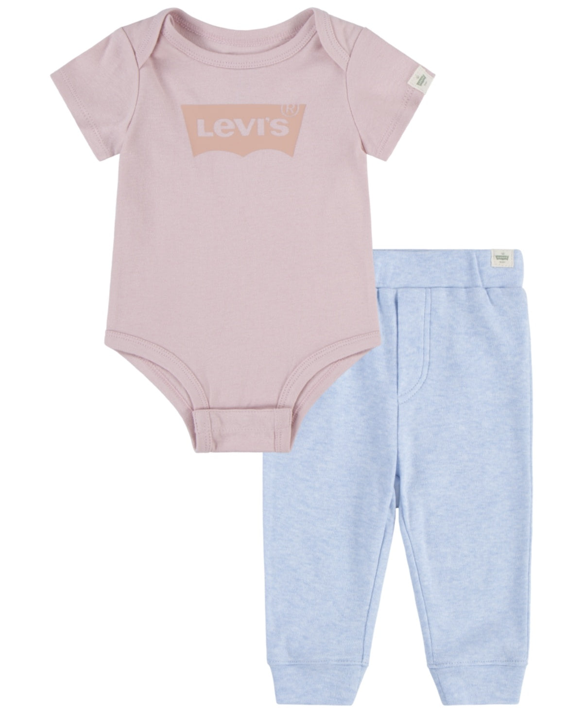 Levi's Baby Girls Batwing Bodysuit and Joggers Pant Set - Peachskin