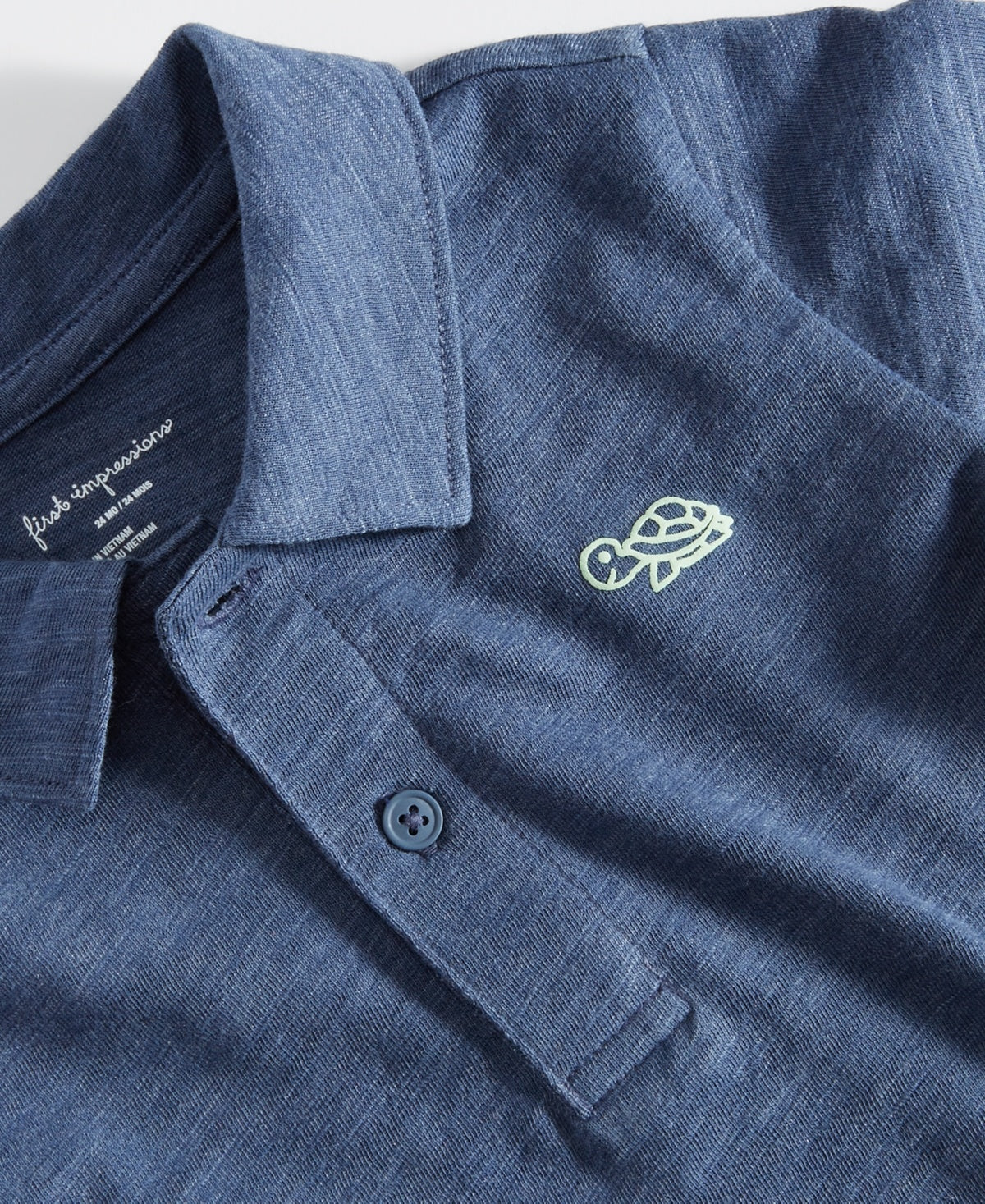 First Impressions Turtle Polo Shirt, 24 Months - Indigo boys