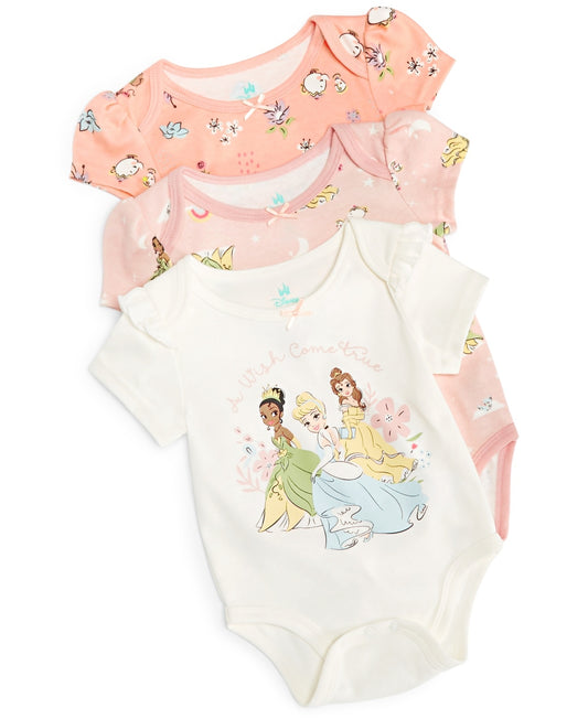 Disney Baby 3 Pack Princesses Bodysuits - Assorted