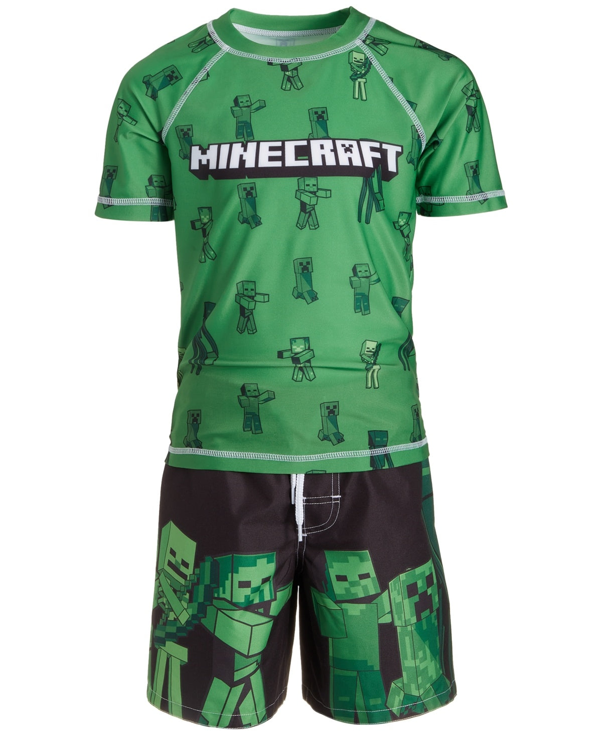 Minecraft Boys Rash Guard & Swim Trunks Set, Size 4
