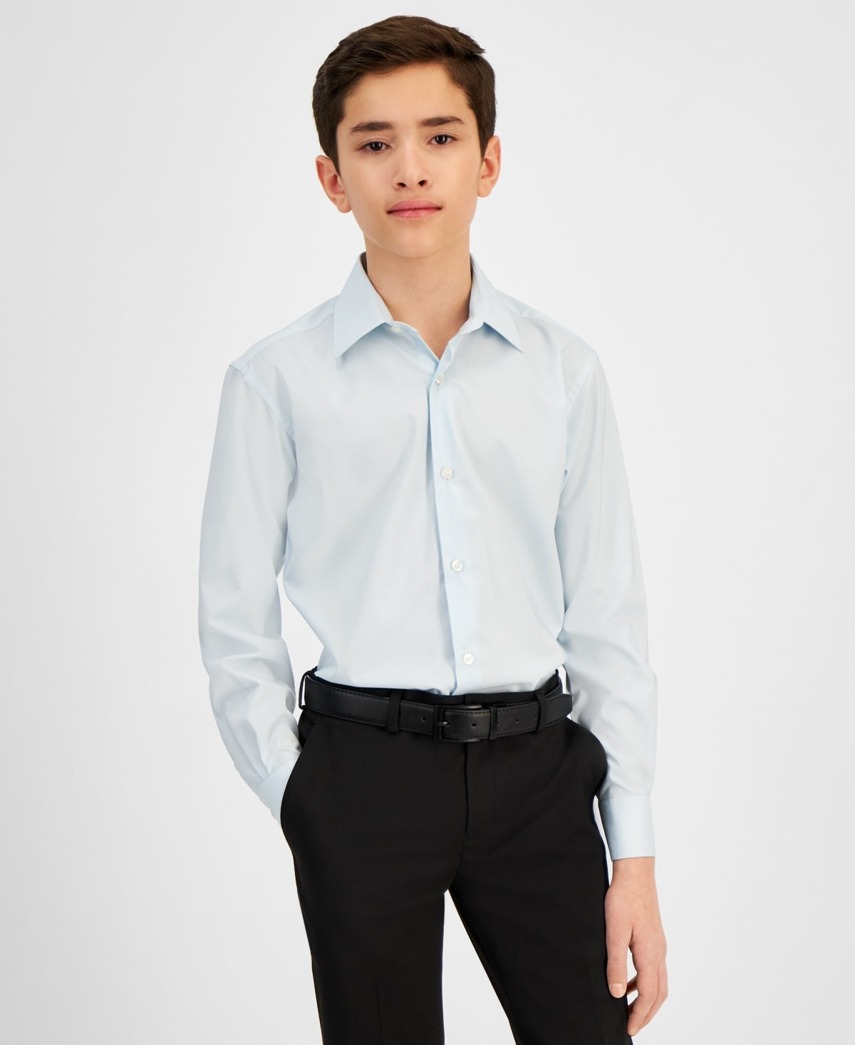 Michael Kors Classic Stretch Dress Shirt Blue, Size 8 boys