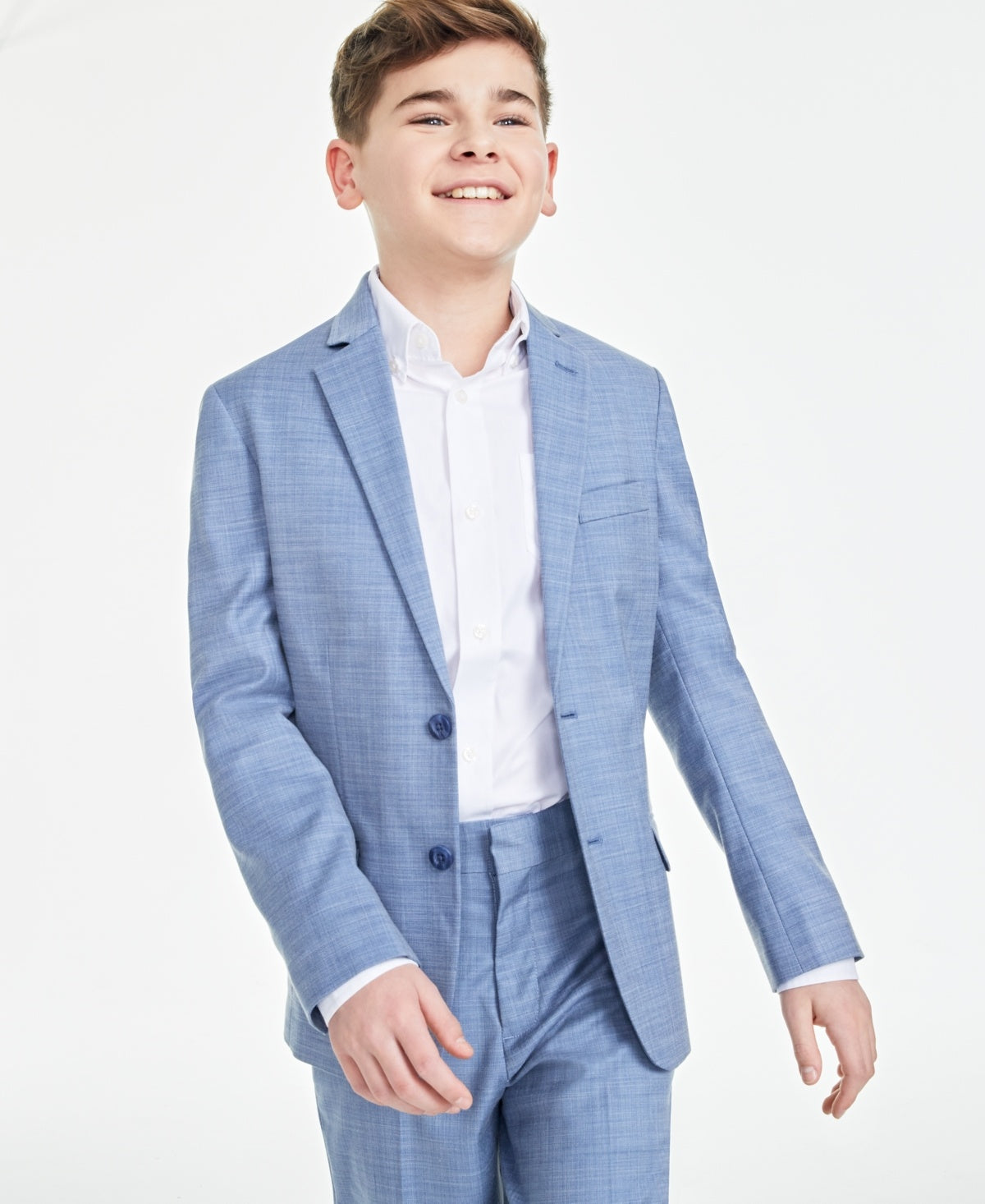 Tommy Hilfiger Boys' Size 14 Modern-Fit Sharkskin Suit Jacket