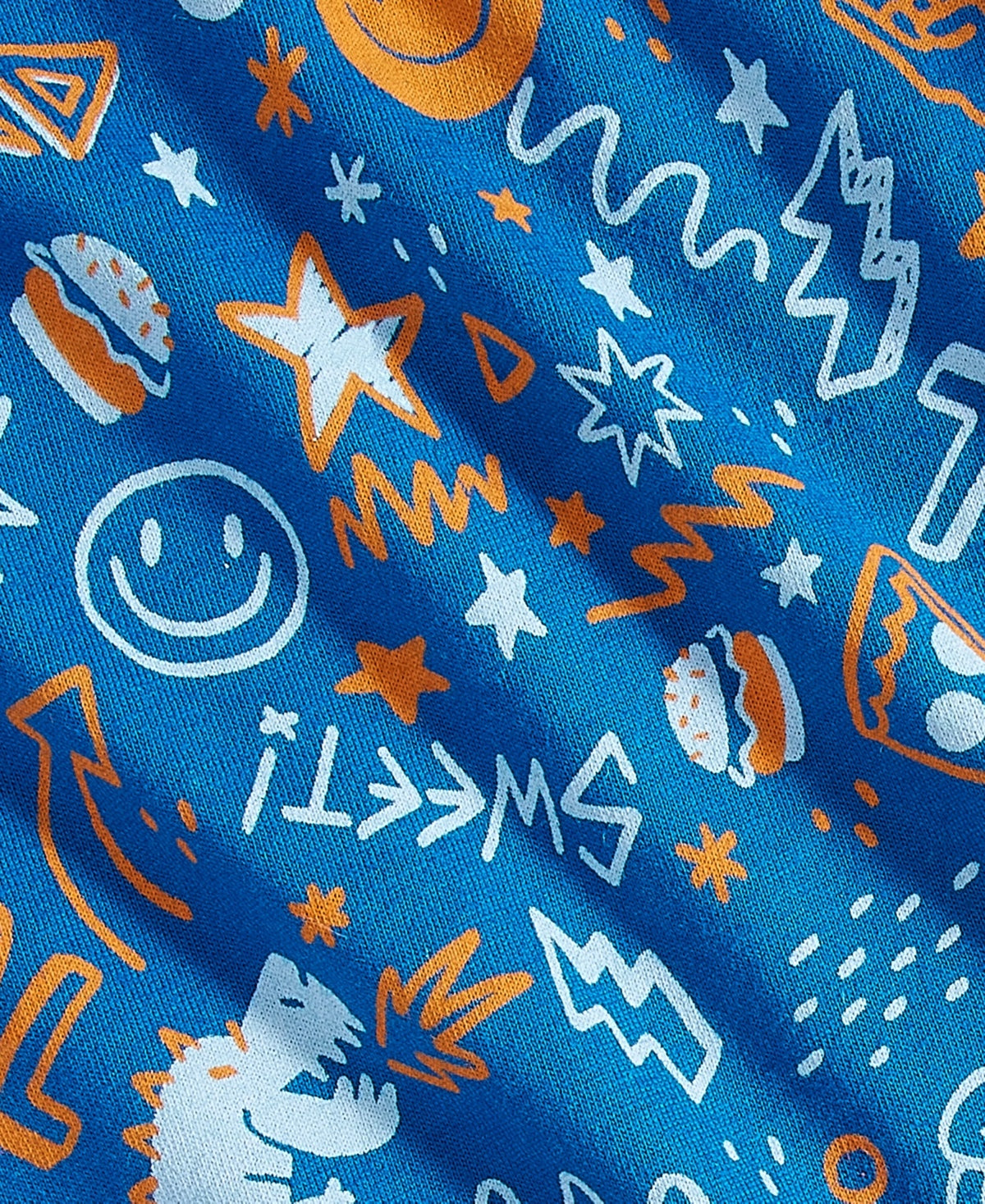 Epic Threads Boys' Doodle-Print Cotton T-Shirt, Size 7- Blue