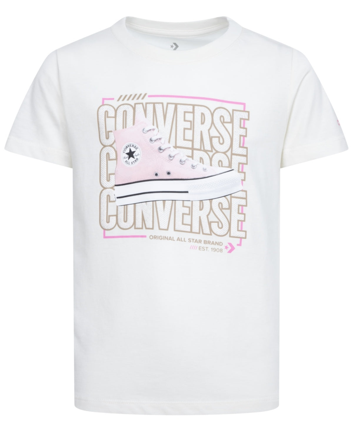 Converse Girls Chuck Taylor Short Sleeve Graphic Tee - Egret