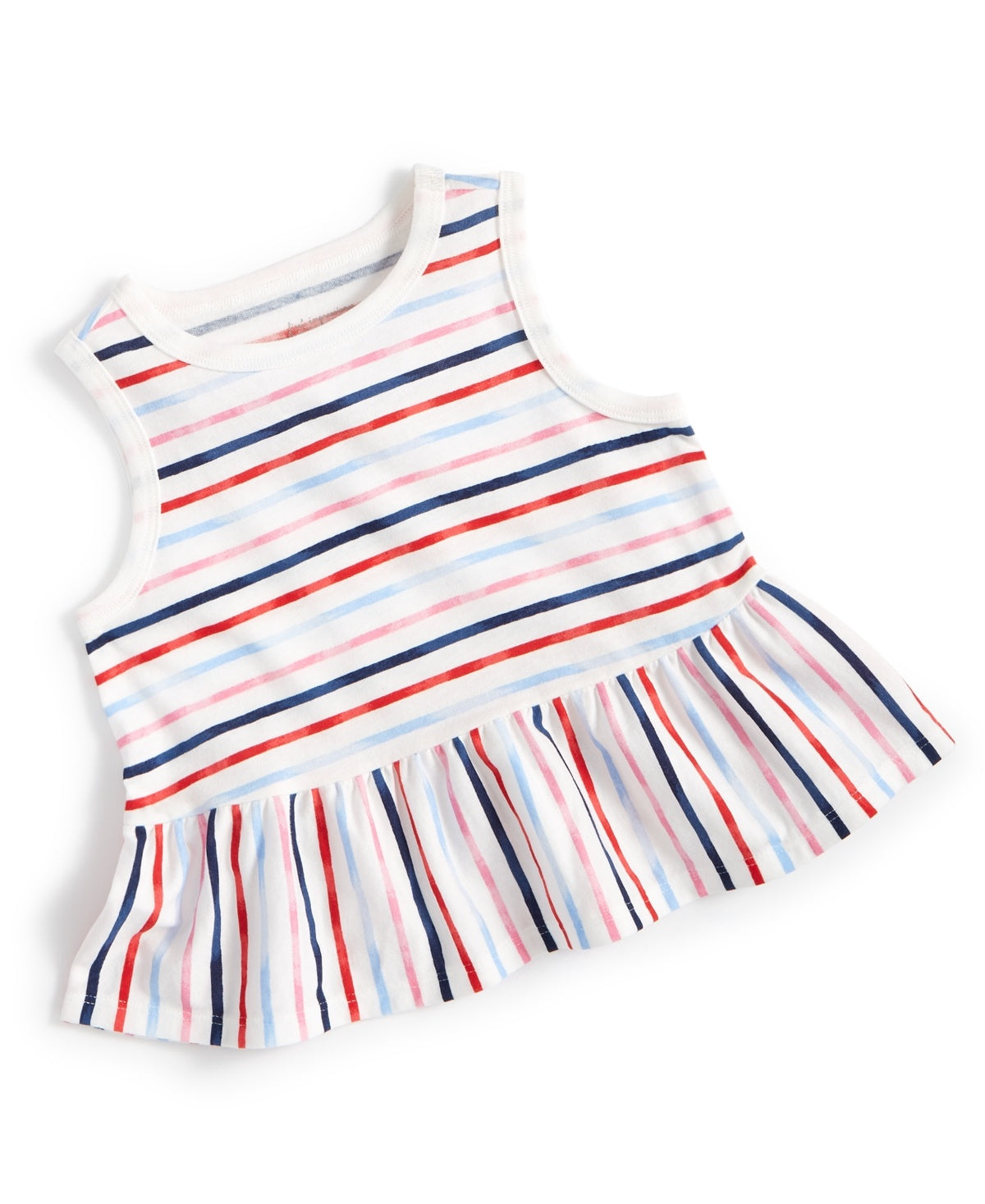First Impressions Baby Girls Paint Stripe Tank Top - Angel White