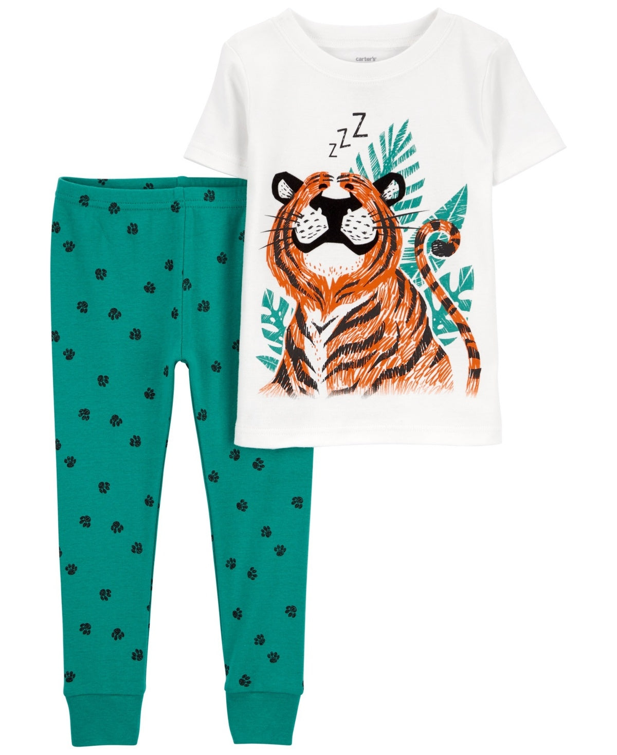 Carter's Toddler Boys 2 Piece Tiger 100% Snug Fit Cotton Pajamas - Multi