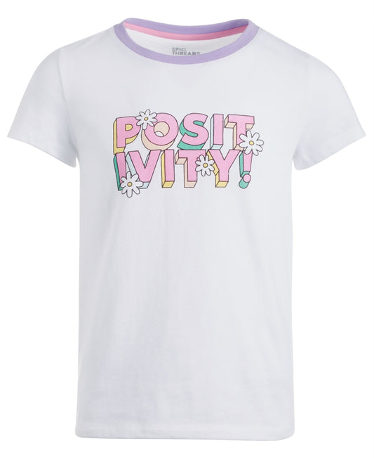 Epic Threads Positivity Graphic T-Shirt, Size S - girl