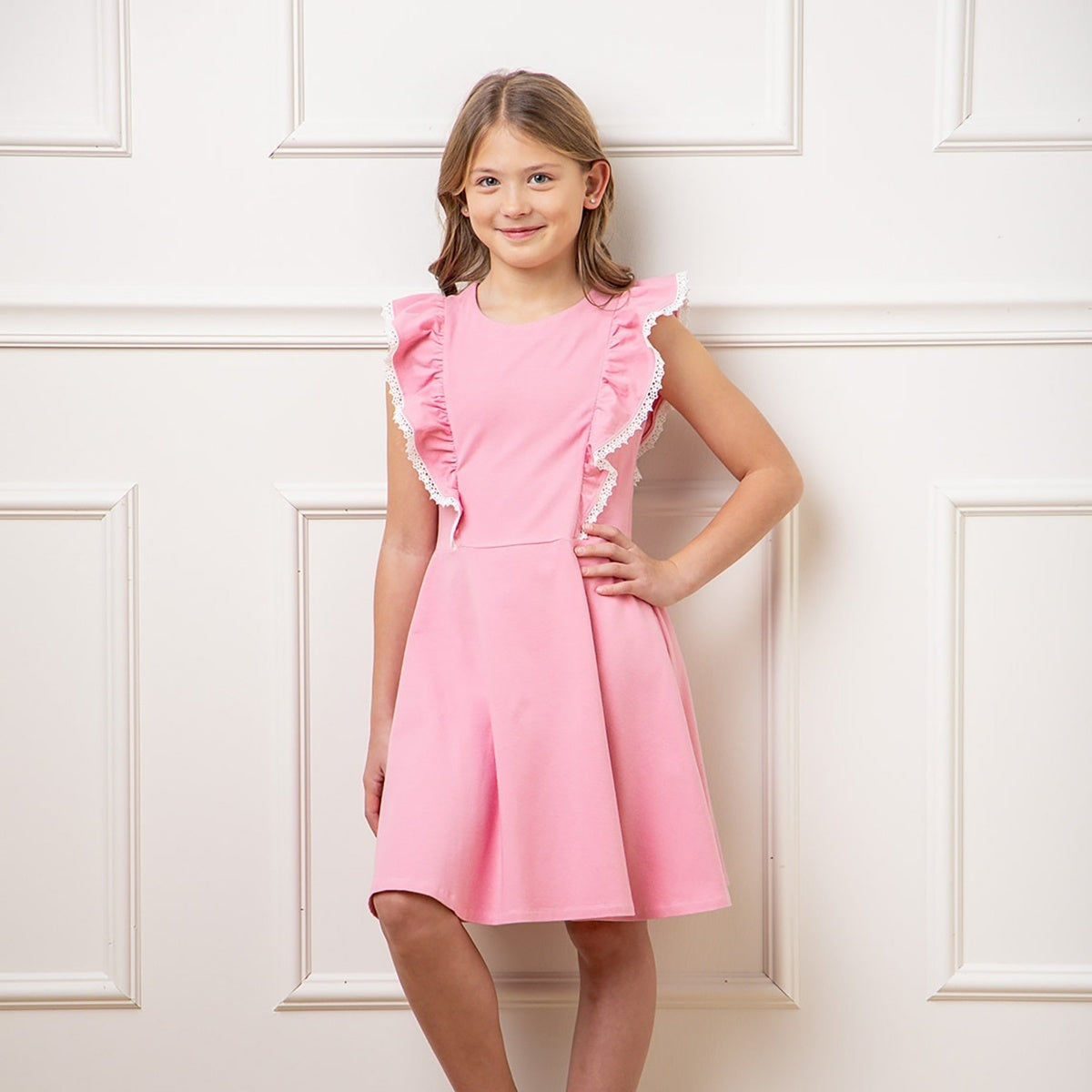 Hope & Henry Girls Sleeveless Pinafore Dress Size 8US Pink