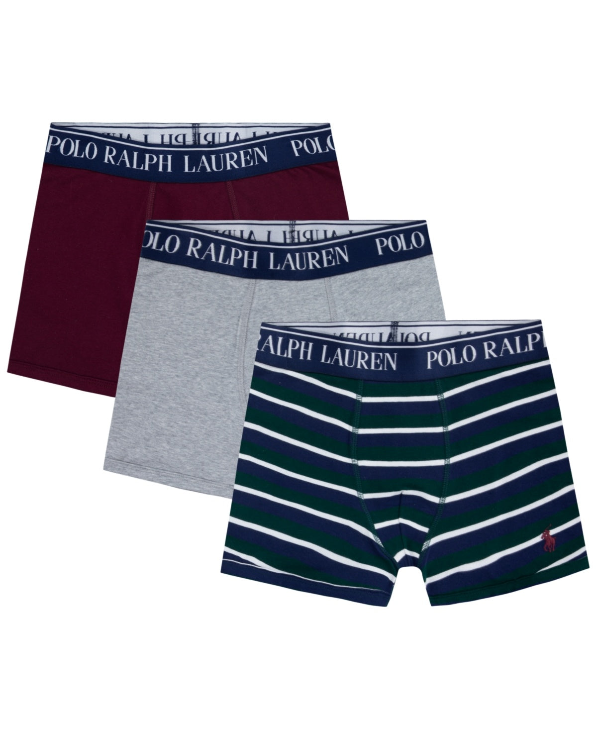 Polo Ralph Lauren Boxer Briefs 3-Pack L Gray/Green/Burgundy boys