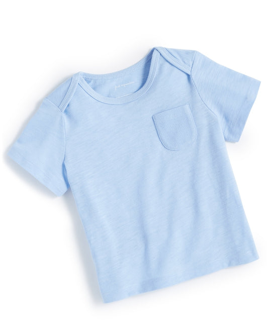 First Impressions Baby Boys Pocket T-Shirt - Blue Whisper