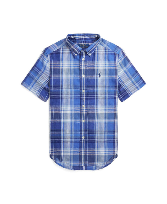 Polo Ralph Lauren Boys Plaid Linen Shirt - Size M