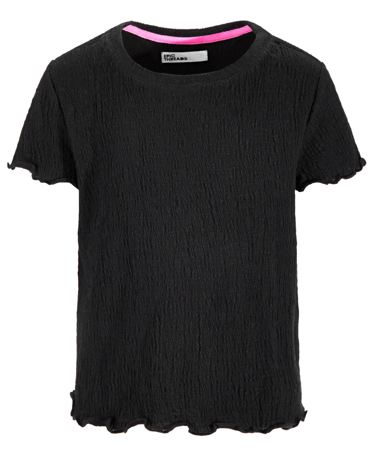 Epic Threads Textured T-Shirt Deep Black, Size 4T girl