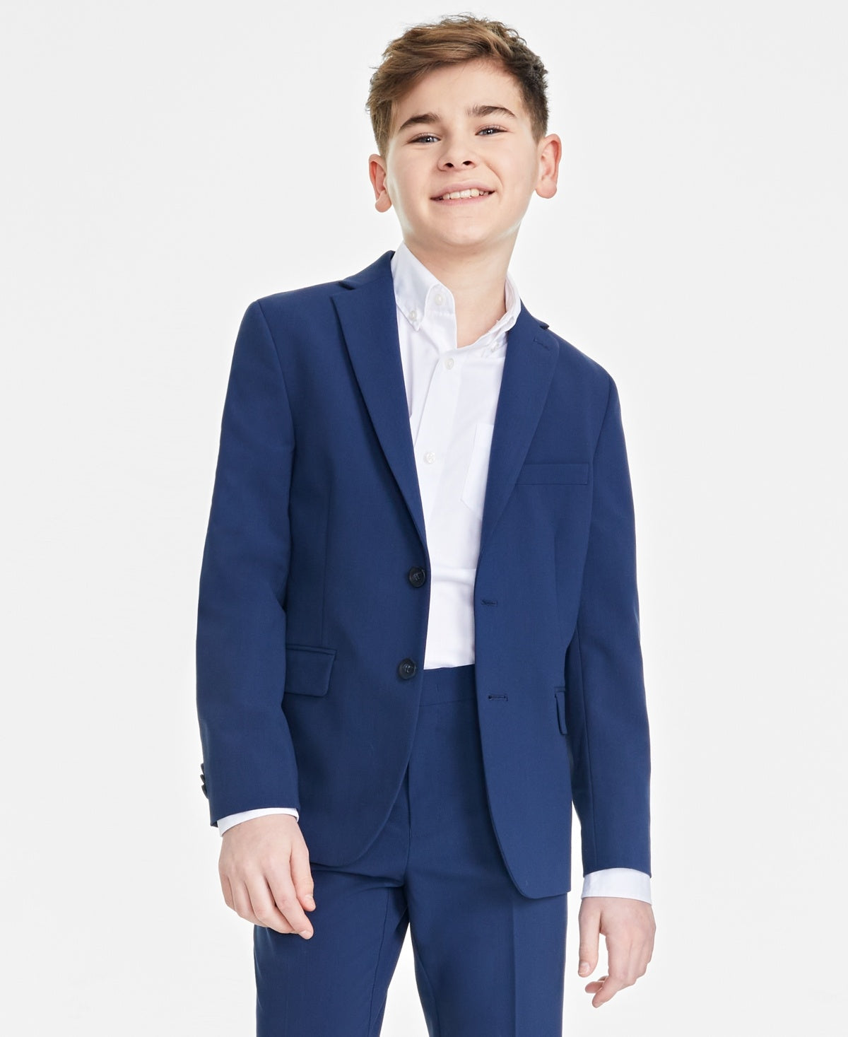 Kenneth Cole Reaction Boys' Slim Fit Suit Jacket, & pants 16R Blue sets