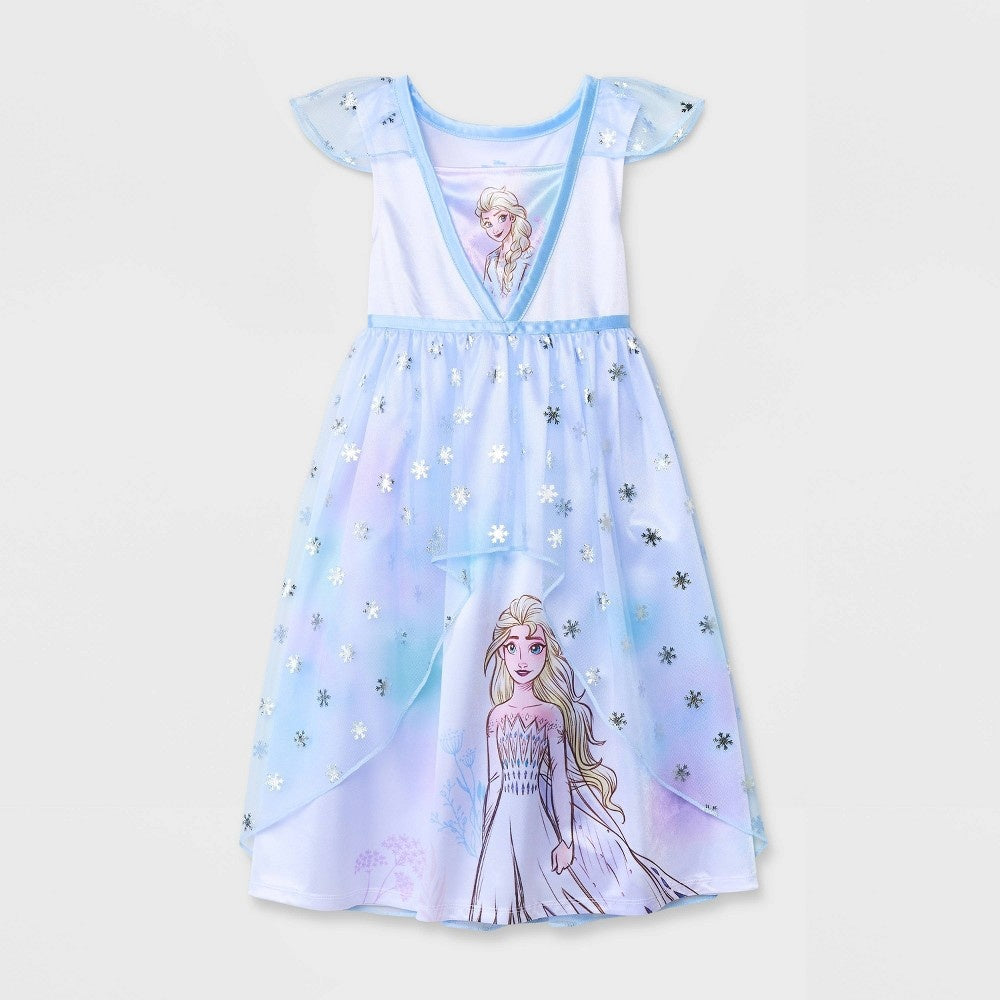 Disney Frozen girl 3T Elsa Satin Nightgown Lightweight