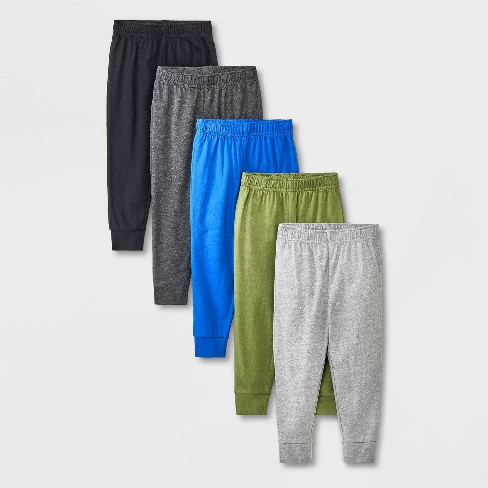Cat & Jack Toddler Boys' 5pk Jersey Jogger Pants Size  2T