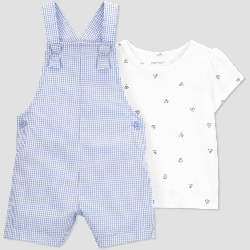 Carter S Just One You® Baby Girls  Gingham Overalls - Blue 6M