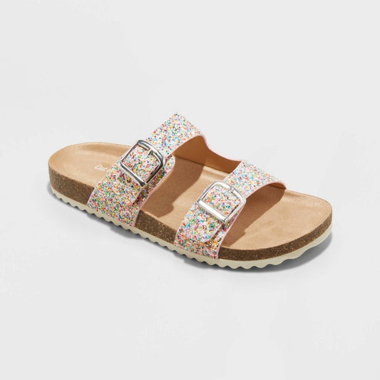 Kids' Drew Solid Footbed Sandals - Cat & Jack™ Comfort Slip-On Summer Shoes