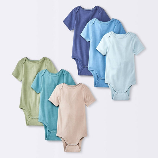 Cloud Island Boys' 6-Pack Bodysuits, Blue 12-18M