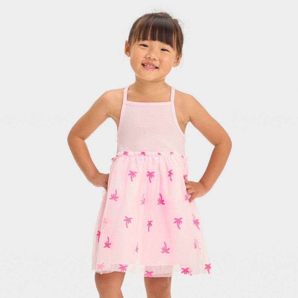 Toddler Girls' Tree Tulle Dress - Cat & Jack Pink 18M