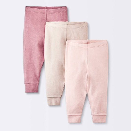 Cloud Island Baby Girls' Cotton Pants Pink 
3-6M, 3-Pack