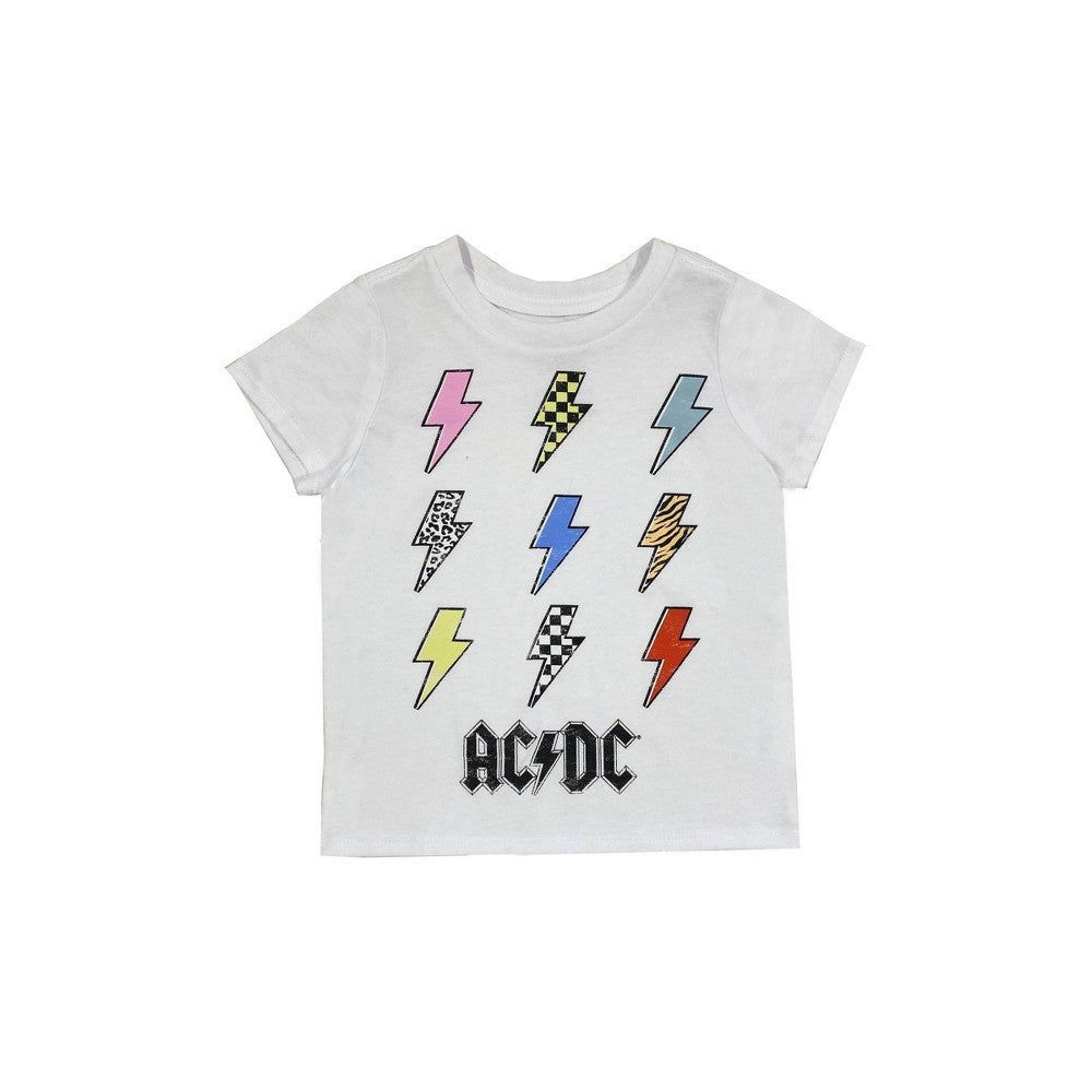 AC/DC Toddler  girl Lightning Bolt T-Shirt White 12M