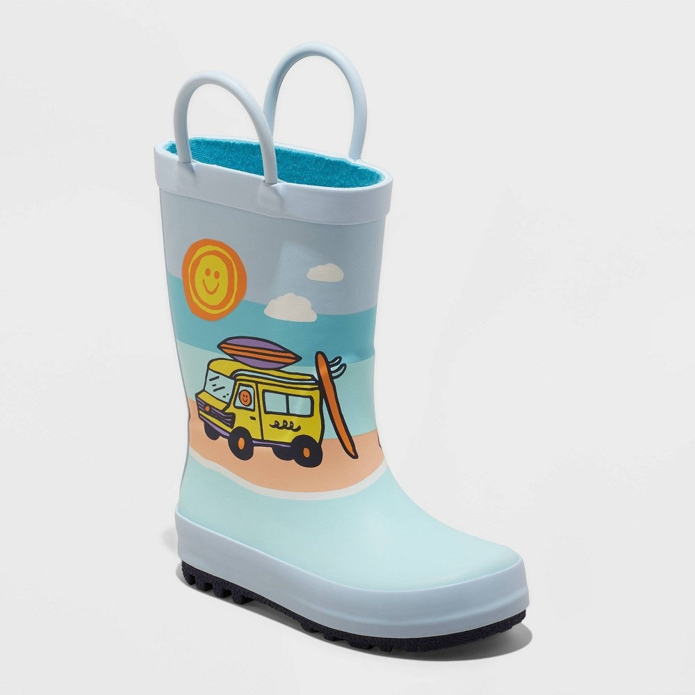 Toddler Evan Rainboots - Cat & Jack™ Blue 11T  - Boy