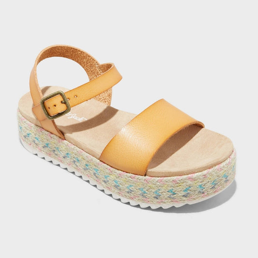 Kids' Lindsey Platform Espadrille Sandals - Cat & Jack™ Cognac 13 - Girl