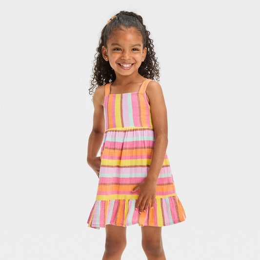 Cat & Jack Toddler Girls' Striped Gauze Dress 12M