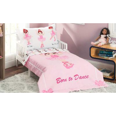 EVERYDAY girl Toddler Bedding Set 57x42 - Born to Dance Ballerina girl 4 piece