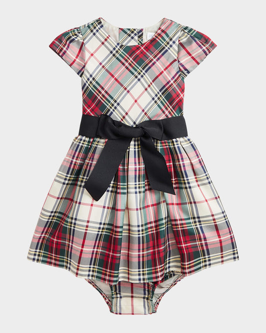 Polo Ralph Lauren Kids Plaid Twill Dress Bloomer (Infant) Girl's Dress 147 Cream Red : 12 Months, Polyester