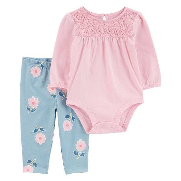 Carters Baby Girls 2-pc. Floral Long Sleeve Set