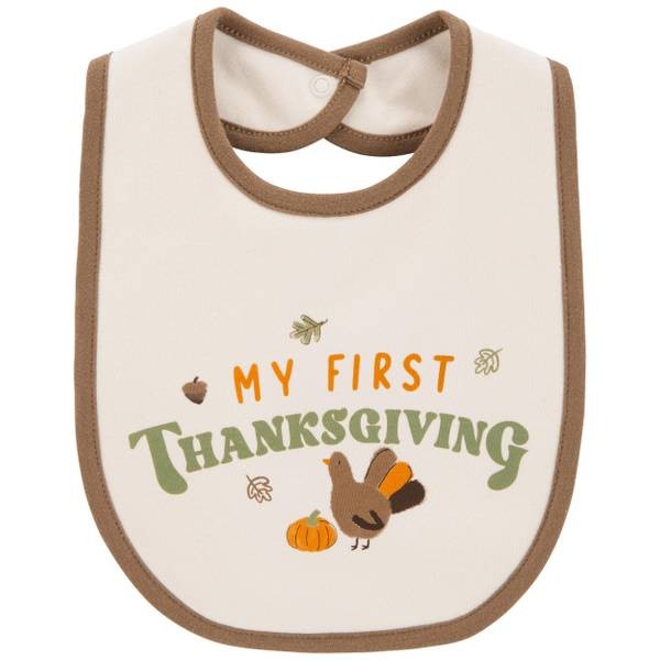 Carter's Unisex Thanksgiving-Theme Bib - Ivory - Boy